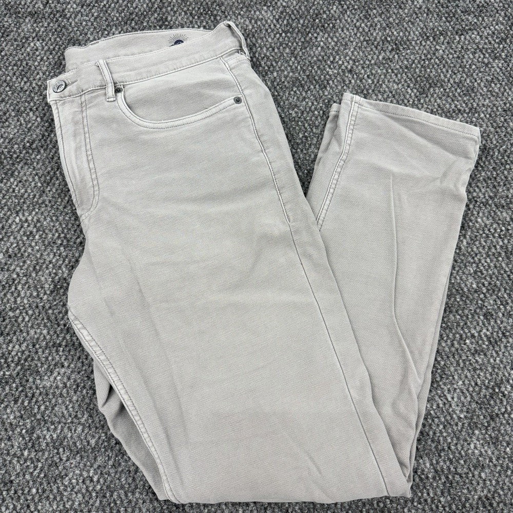 Faherty Stretch Terry 5-Pocket Pant Men's 31x30 Gray Jeans Comfort Huckberry